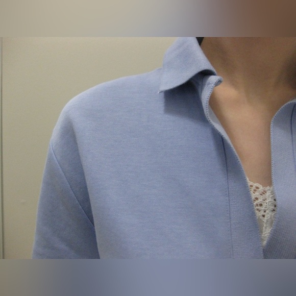 ZARA Blue Ribbed Polo Bodycon Mini Dress - Picture 7 of 11